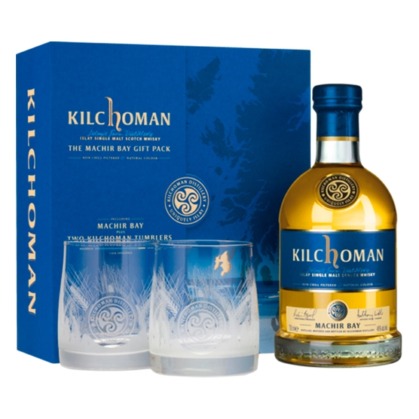 Kilchoman Machir Bay 46 % Geschenkset mit 2 Gläsern