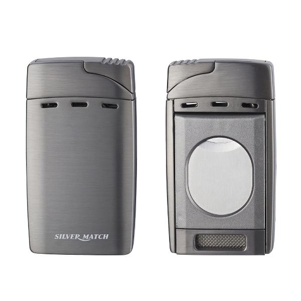 Silver Match Jet Zigarrenfeuerzeug chrom mit Cutter